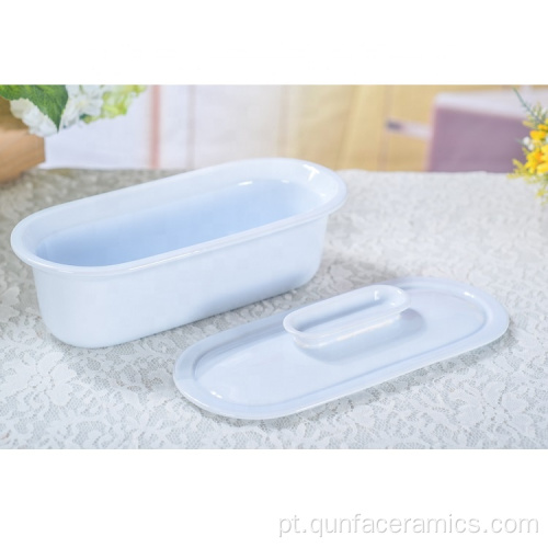 Bakeware de grés de utensílios de utensílios alimentares com tampa com tampa